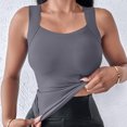 thumbnail image 4 of Fanxing Womens Tank Tops Built-in Bra Ribbed Cami Tanks Lightweight Undershirt Tank Tops Gray,S, 4 of 8