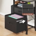 thumbnail image 3 of HIGDBFE File Cabinets with 2 Drawer, Rolling Fabric Filing Cabinet with 24'' Large Tabletop, Printer Stand for Home Office, Fits A4/Letter Size, Rustic Black, 3 of 11