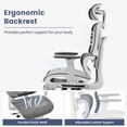 thumbnail image 3 of Silla ejecutiva ergonómica de oficina - Respaldo alto de malla, soporte lumbar ajustable, reposacabezas, brazos 4D - Reposapiés, gran capacidad 180 kg, asiento transpirable, 3 of 7