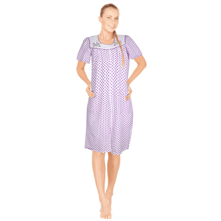 

JEFFRICO Womens Dusters For Women Zipper Front Housecoat Lounger Duster House Dress Short Sleeve Nightgowns Pajamas Robe Plus Size