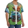 thumbnail image 2 of KLL Butterfly Landing On Head Dumpy Frog Print Men's Shirt Short Sleeve Button Down Summer Cuba Beach Shirts- X-Large, 2 of 5