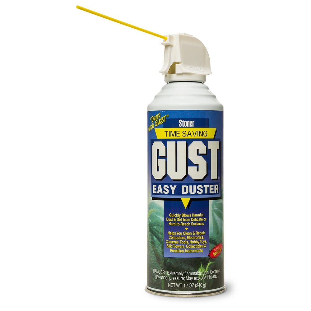 Stoner Car Care 94203-12PK 12-Ounce GUST Easy Air Duster Canned Air Quickly Cleans Delicate or Hard to Reach Surfaces Clean Your Keyboard, Electronics, Silk Flowers, and More, Pack of 12
