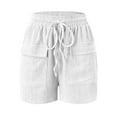 thumbnail image 4 of Vedolay Shorts for Women Plus Size Short for Womens Plus Size Sport Knit Short,White XL, 4 of 5