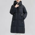 thumbnail image 2 of Winter Warm Coats for Womens Fashion Plus Size Solid Color Long Sleeved Thick Loose Hooded Winter Long Sleeved Jacket Long Sleeved Jacket, 2 of 4