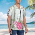 thumbnail image 5 of Disketp Hawaiian Shirts For Men,Vintage Wood With Floral Print Mens Casual Short Sleeve Button Down Shirts Beach Shirt, 5 of 8