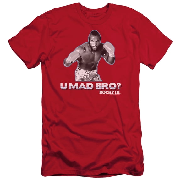 Rocky Iii U Mad Bro Adult 30/1 T-Shirt Red