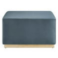 thumbnail image 3 of Accent Chair Ottoman, Blue, Velvet, French Living Lounge Cafe Lobby Hospitality Restaurant, Modern Contemporary Boutique HB36580, 3 of 9
