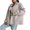 Beige, variant on Hueook Jackets for Women Light Jackets for Women Women's Solid Color Long Sleeved Lapel Cardigan Top Jacket Beige M