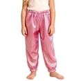 thumbnail image 2 of Lmnyox Kid's Shiny Sequin Pants Loose Fashion Performance Dance Trousers Solid Color Cuffed Party Pants, 2 of 5