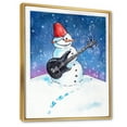 thumbnail image 2 of Designart Christmas Snowman Playing Guitar II Traditional Floating Frame Wall Art, 2 of 4