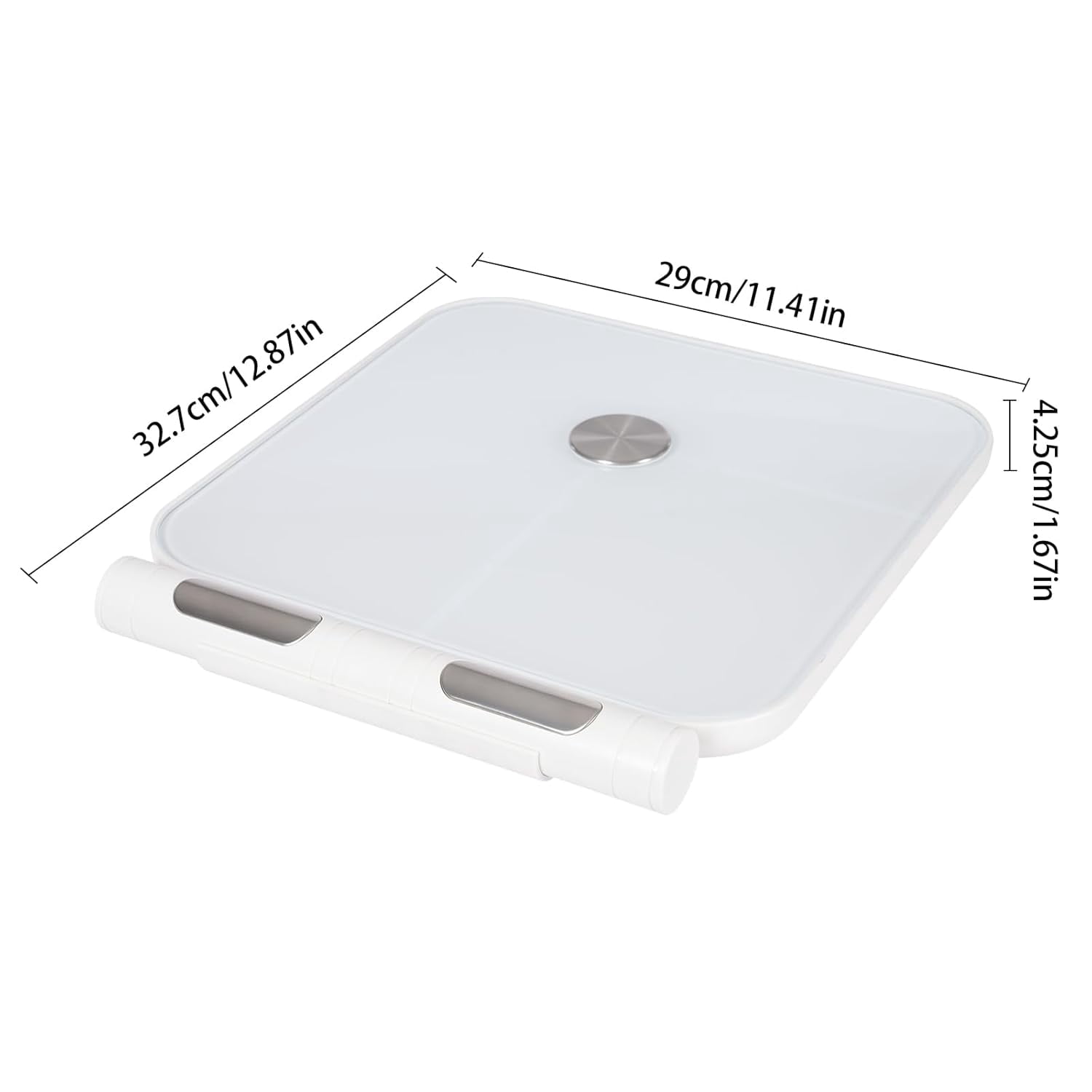 Modern Intelligent Electronic Scale 8 Eletrode Body Scale, Tempered Glass Digital Body Weight Bathroom Scale for Adults and Kids & Seniors - White