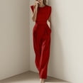 thumbnail image 2 of Byworldtasic Women's Summer Pants Dressy Casual Jumpsuits One Piece Outfits Sleeveless Wide Leg Rompers, 2 of 5