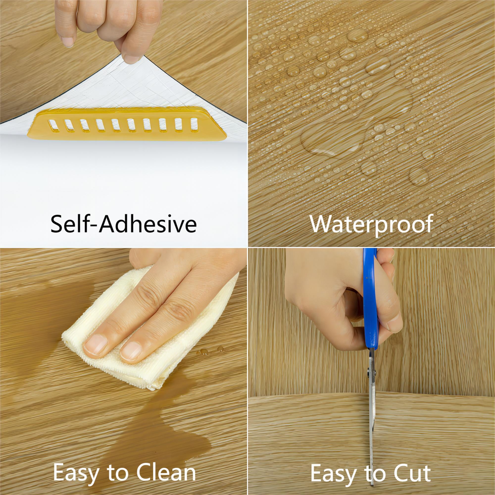 (2 pack) UMIGGEE Peel and Stick Vinyl Flooring Roll 23-in x 196-in/31 Sq.Ft Thicken Self-Adhesive Vinyl Wood Grain Floor Wear-Resistant Easy DIY Install Home Decor