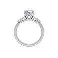 thumbnail image 2 of 1.00 Carat Excellent Cushion Cut Natural Diamond Unique Solitaire with Accents Ring for Women Solid 18K White Gold Size 8.5, 2 of 8