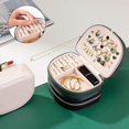 thumbnail image 2 of ProCase Travel Size Jewelry Box, Small Portable Seashell-shaped Jewelry Case, 2 Layer Mini Jewelry Organizer in PU Leather, Earring Necklace Bracelet Ring Holder Box for Women Girl -Emerald, 2 of 7