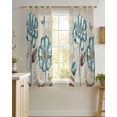thumbnail image 4 of Blue Tulip Sheer Curtains 39 Inch Length 2 Panels Set for Living Room/Bedroom, Retro Flowers Leaves Butterfly Plants Khaki Kitchen Curtains Grommet Semi-Sheer Curtains Window Treatments 27.5"x39"x2, 4 of 7