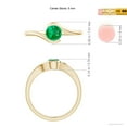 thumbnail image 6 of ANGARA Natural Semi Bezel-Set Solitaire Round Emerald Bypass Engagement Ring in 14K Yellow Gold for Women (Size-5mm) | May Birthstone, Anniversary, Jewelry Gift for Women | Natural Emerald Ring, 6 of 10