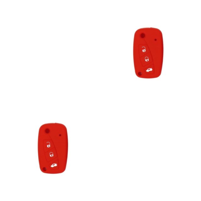 Kenally Llave del coche Funda de silicona Reemplazo de la cubierta de las llaves del vehículo Protector a prueba de arañazos Piezas de Rojo 2piezas