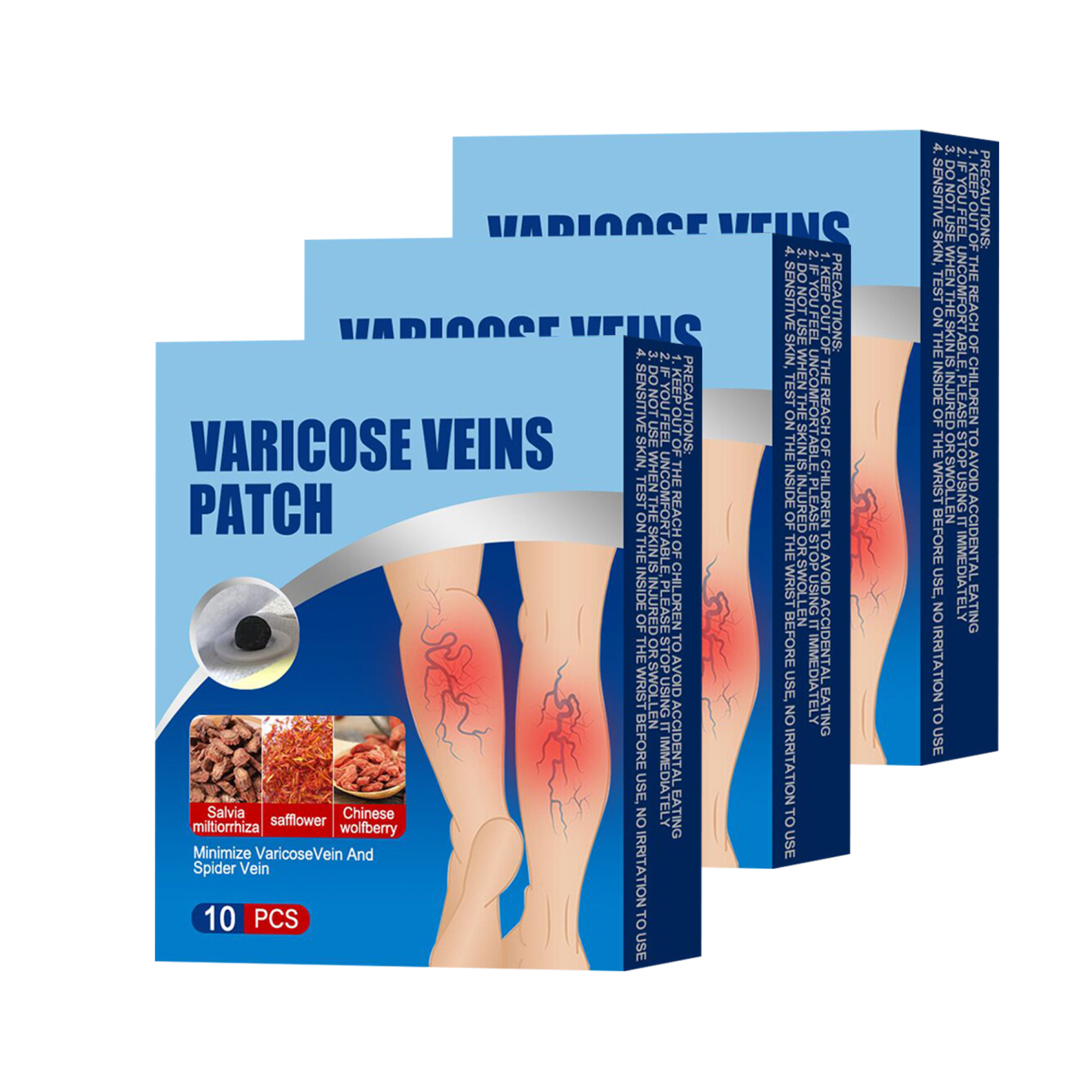 JAWSEU 30 Patchs/Pack Varicose Vein Instant Relief Patch Varicose Vein
