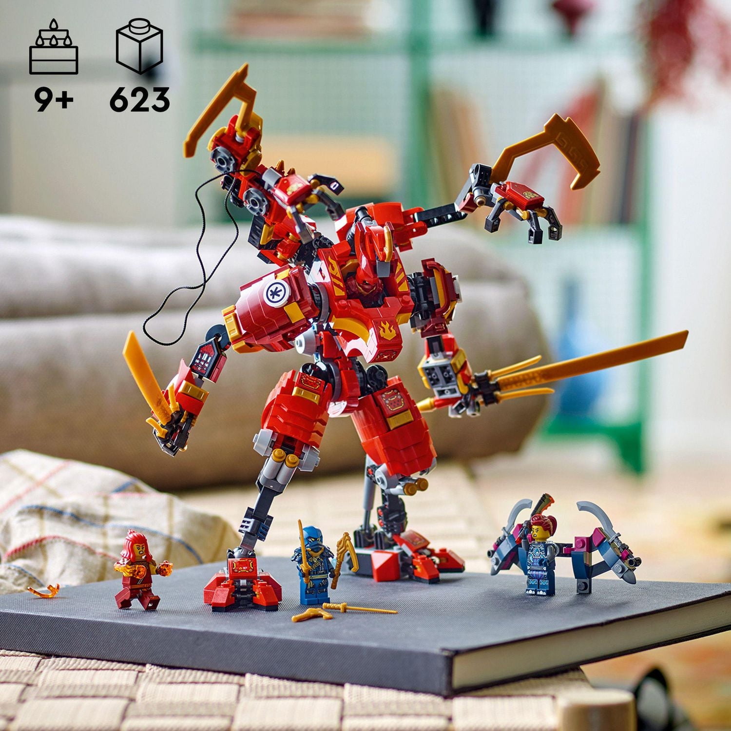 LEGO NINJAGO Kai’s Ninja Climber Mech Adventure Toy Set, Buildable Figure with 4 Ninja Action Figures for Independent Play, Ninja Gift for Kids, Boys and Girls Ages 9 Years Old and Up, 71812