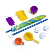 Step2 Waterpark Wonders Two-Tier Blue Plastic Outdoor Toy and Water Table for Toddler with Umbrella