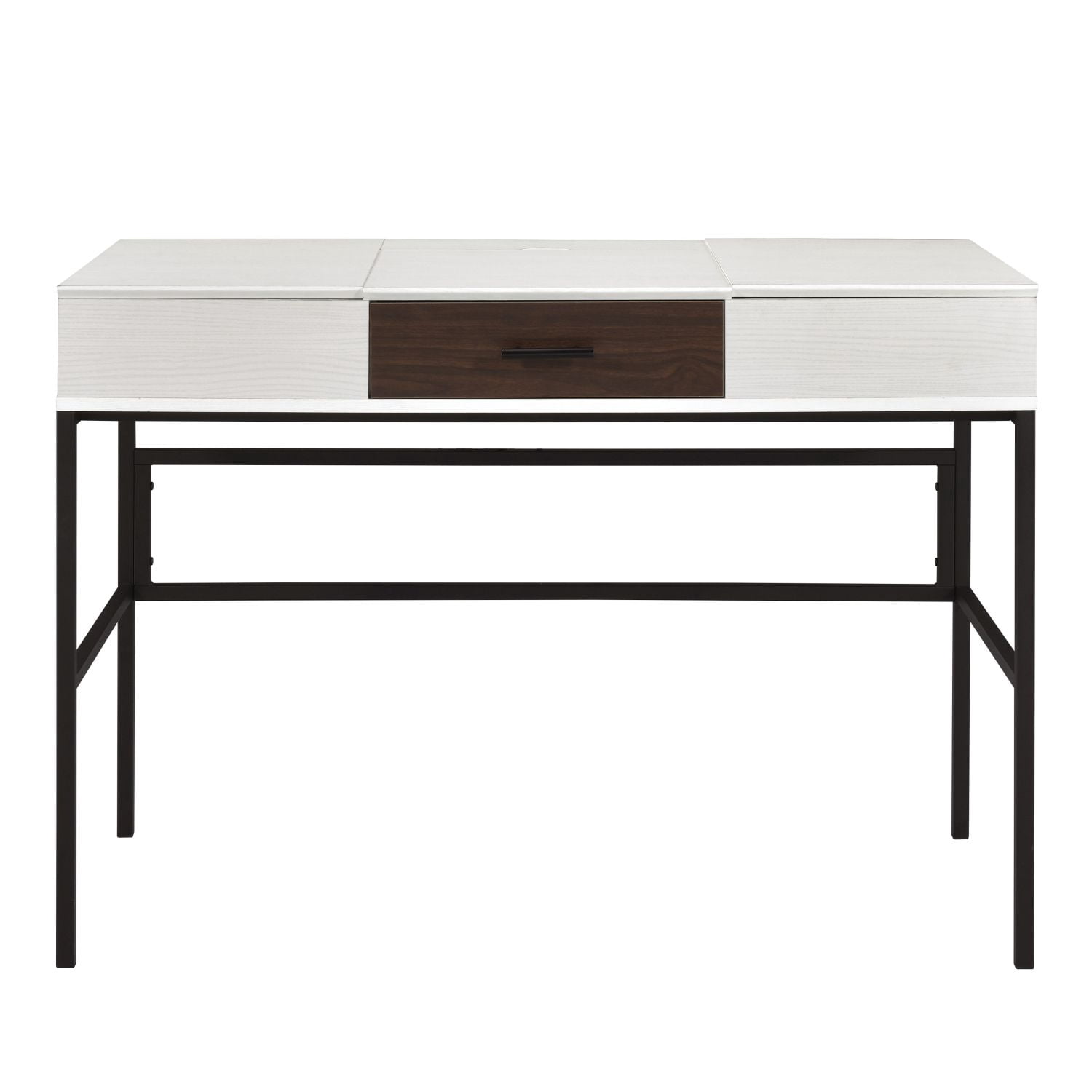 Writing Desk with Built-In USB Port and Storage Drawer, 42 in Home Office Desk with Side Metal Glides, Industrial Style Computer Desk for Office and Study