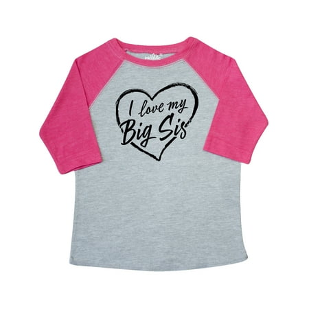 

Inktastic I Love My Big Sis in Black Chalk Heart Gift Toddler Boy or Toddler Girl T-Shirt