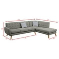 thumbnail image 4 of Poundex Furniture 2 Piece Fabric Sectional Sofa Set in Gray Color, 4 of 5