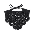 thumbnail image 2 of Crochet Slouchy Bandanas for Women Handmade Knit Floral Beanie Skull Cap Stretchy Lightweight Cotton Cutout Soft Boho Skull Caps for Outdoor Travel Lightweight Headwear for Summer,Black, 2 of 8