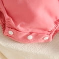 thumbnail image 4 of enyan Baby Girl Fall Clothes Newborn Romper Dress Ruffle Long Sleeve Onesie Jumpsuit Outfits with Bow Headband Pink，6-9 Months, 4 of 7
