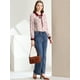 thumbnail image 5 of Blusa Floral Transparente Allegra K Con Cuello De Color En Contraste Para Mujer Blanco Rojo S, 5 of 6