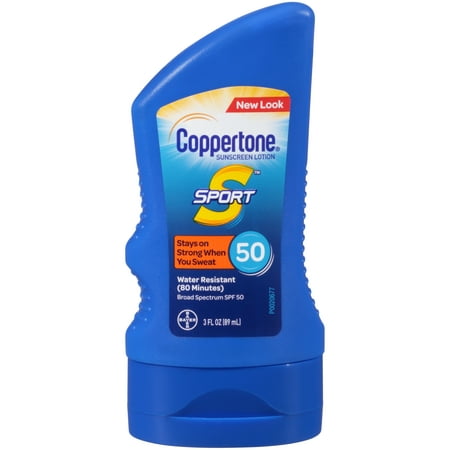 (3 pack) Coppertone Sport Sunscreen Lotion SPF 50, 3 fl oz Travel Size