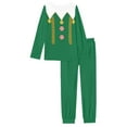 thumbnail image 2 of Renewold Elf Candy Family Christmas Pajamas Matching Sets,2 PCS Comfy Long Sleeve T-Shirt and Sweatpants with Pocket Men Casual Athletic Clothing Size 2XL,Green, 2 of 5