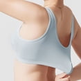 thumbnail image 6 of Feancey Plus Size Everyday Bras for Women Button Front Closure Bra Wide Strap Breathable Wireless Brassieres Full Coverage Casual Support Lift Up Bralettes Blue XXL, 6 of 6