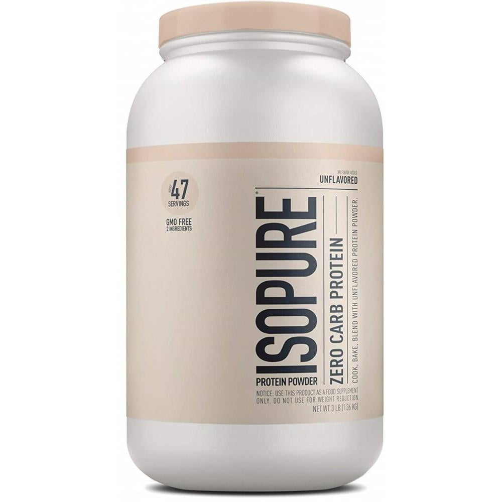 Isopure Whey Protein Isolate Powder, Unflavored, 25g Protein, 3 Lb