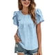 thumbnail image 2 of Blusa con mangas de pétalos,Blusa jacquard con mangas de pétalos Blusa de manga corta con pétalos Blusa de manga corta con cuello redondo Salida de alta intensidad, 2 of 8
