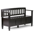 thumbnail image 1 of WyndenHall Riverside Dark Coffee Brown Entryway Bench, 1 of 7