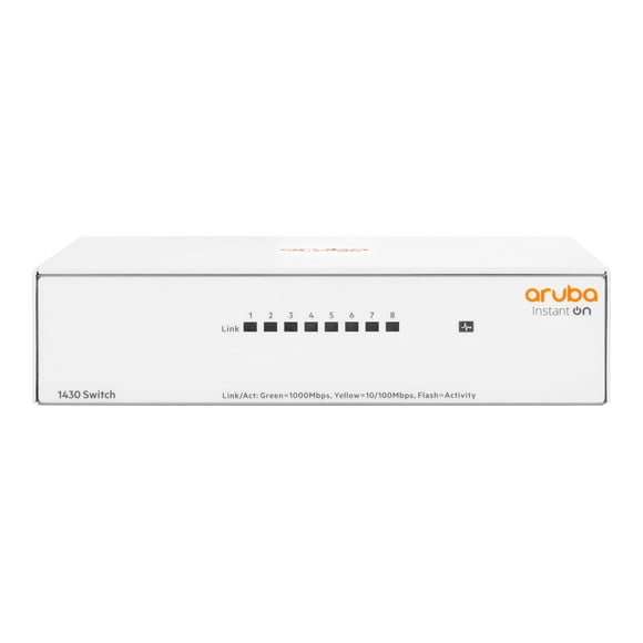 HPE Aruba Instant On 1430 8G Switch - Switch - unmanaged - 8 x 10/100/1000 - desktop, wall-mountable - BTO