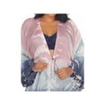 thumbnail image 3 of RAVIYA Women's Gray Tie Dye 3/4-Sleeves Empire Waist Deep V Neck Tie Swimsuit Cover Up 0X, 3 of 4