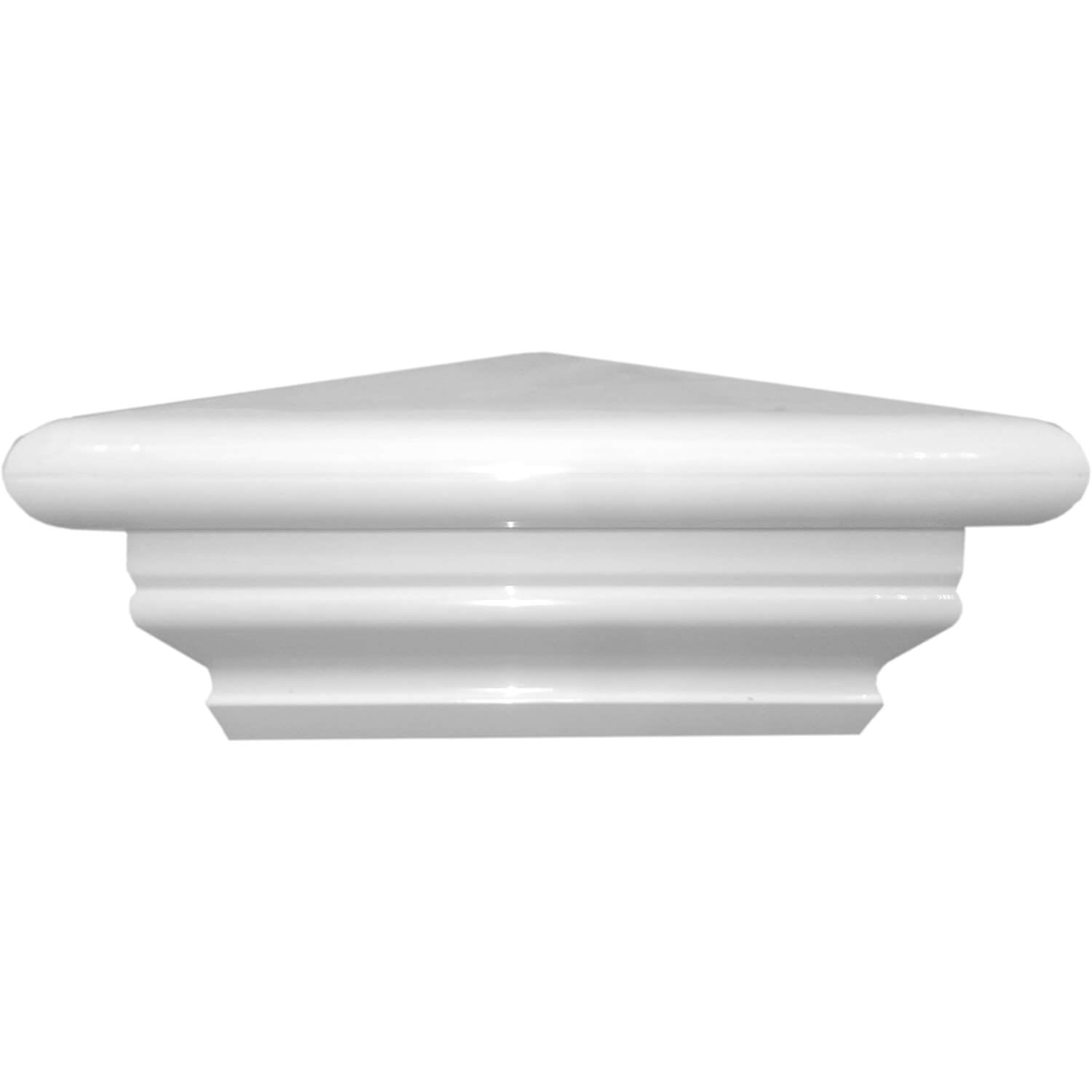 5' Vinyl Post Cap - Federation Style Post Cap (LMT) For 5 x 5 Vinyl Fence Posts. White Vinyl
