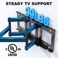 thumbnail image 2 of USX STAR Soporte de pared para TV de movimiento completo con certificación UL para la mayoría de televisores de 32 a 70 pulgadas, soporte giratorio extensible inclinable para TV, VESA máx. 400 x 400 m, 2 of 5