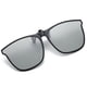 thumbnail image 2 of Gafas de sol grises con clip polarizadas para adultos con cara grande y redonda negra con montura negra de verano, 2 of 6