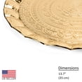 thumbnail image 2 of Handmade Wavy Round Gold Tray with Embossed Design | Crafted Metal Serving Tray | Anti-Tarnish Serving Platter | Bandeja Decorativa | Decorative Serving Tray | Elegant Serving and Decor Piece, 13.7”, 2 of 5