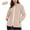 Beige, variant on Only Moment Army Green Jackets for Women Packable Rain Jacket Crew Neck Long Sleeve Sherpa Fleece Retro Ethnic Print Fashion Casual Warm Coats S