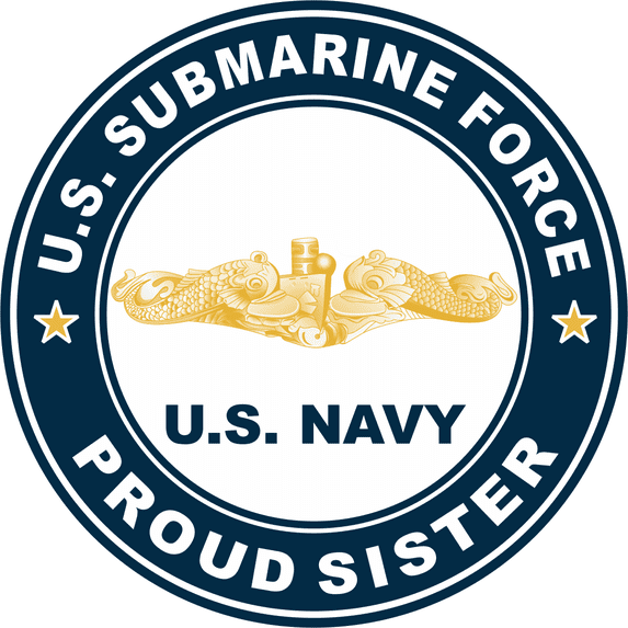 3.8 Inch US Submarine Force Proud Sister Gold Dolphins Decal