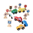 thumbnail image 2 of Kokiya Mini Car Set Wood Traffic Signs Portable Vehicles Building Toy Set Toys Vehicles, 2 of 9