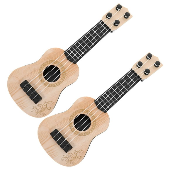 HONMEET 2Pcs Kids Instrument Beige Miniature Ukulele Model Musical Education for Music Learning