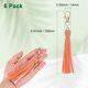 thumbnail image 3 of Uxcell 6-Pack Borlas de Cuero PU de 5.9 Pulgadas Pequeñas para Llaveros Naranjas con Anillos para Manualidades de Bricolaje, 3 of 7