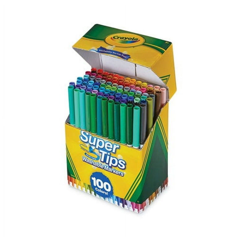 Super Tips Washable Markers, Fine/Broad Bullet Tips, Assorted Colors, 100/Set Super Tips Washable Markers, Fine/Broad Bullet Tips, Assorted Colors, 100/Set