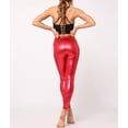 thumbnail image 4 of Women's Faux Leather Pants Bronzing Pu Leather Leggings Stretchy Night Out Pants Clubwear, 4 of 4